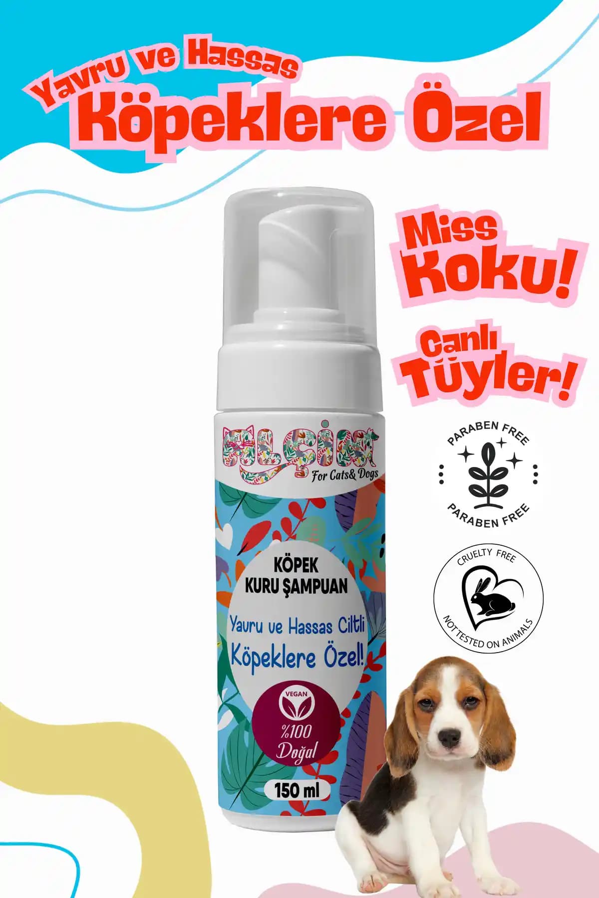 ALÇİN Yavru ve Hassas Ciltli Köpekler İçin Kuru Şampuan Doğal İçeriklerle Güvenli Temizlik