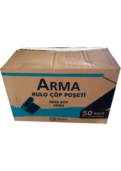 Arma Siyah Orta Boy 55x60 Cm 30 Litre Çöp Torbası Günlük Temizlik İçin Güvenilir Çözüm