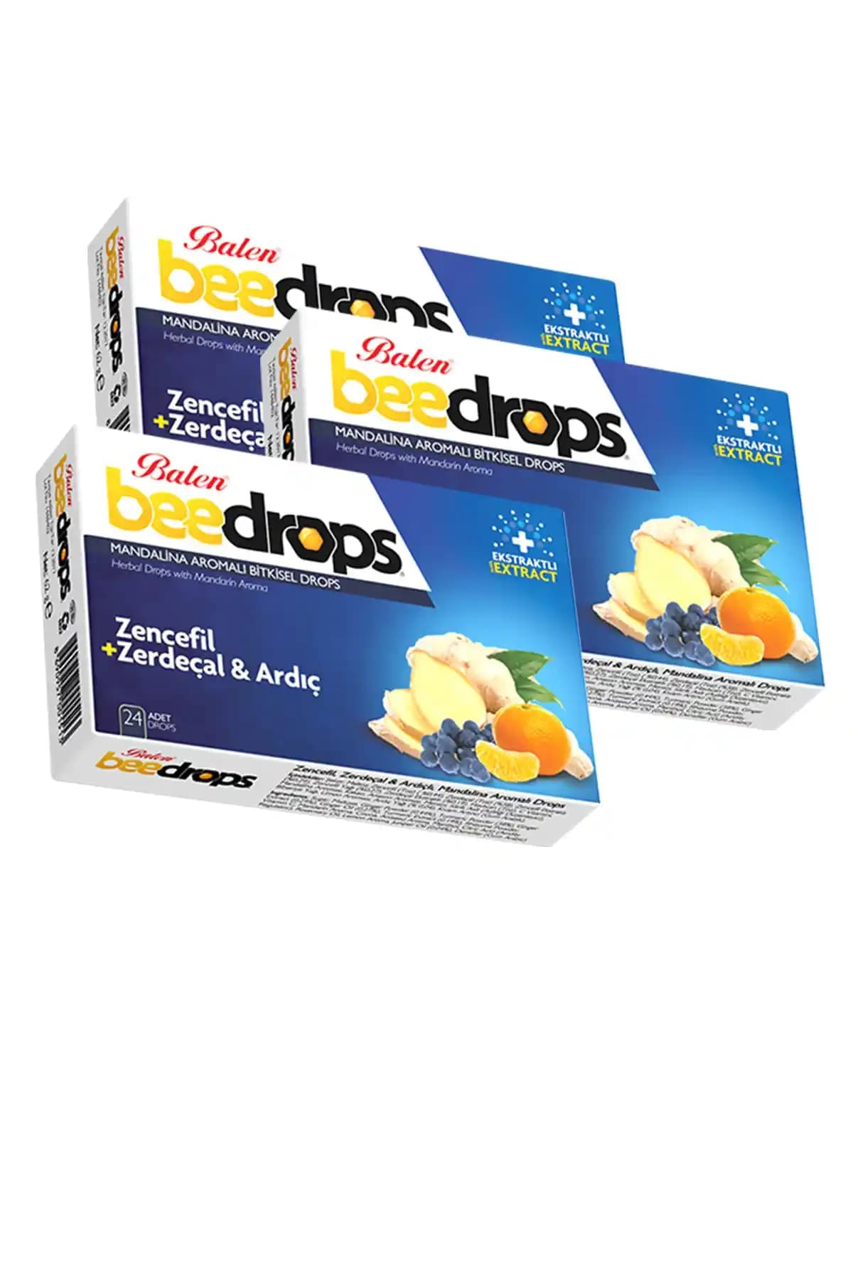 Balen 3 Kutu Zencefil Zerdeçal ve Ardıç Mandalina Aromalı Bitkisel Pastiller