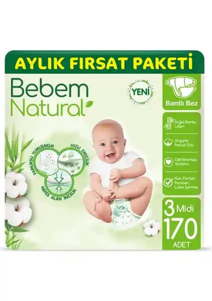 Bebem Natural Bebek Bezi Karşılaştırması: 3 Beden Midi ve 6 Beden Ekstra Large Özellikleri