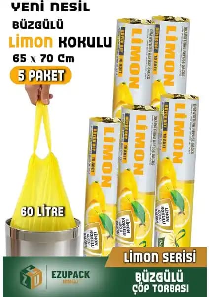 Ezupack 60 Lt Avantaj Paket Büyük Boy Limon Kokulu Çöp Poşetleri Ürün Tanıtımı ve Özellikleri