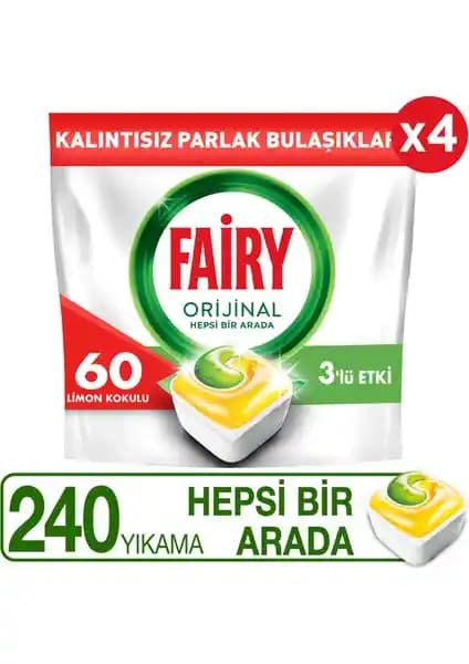 Fairy Hepsi Bir Arada 240 Yıkama Tablet Deterjanı - Pratik ve Ferah Temizlik İçin