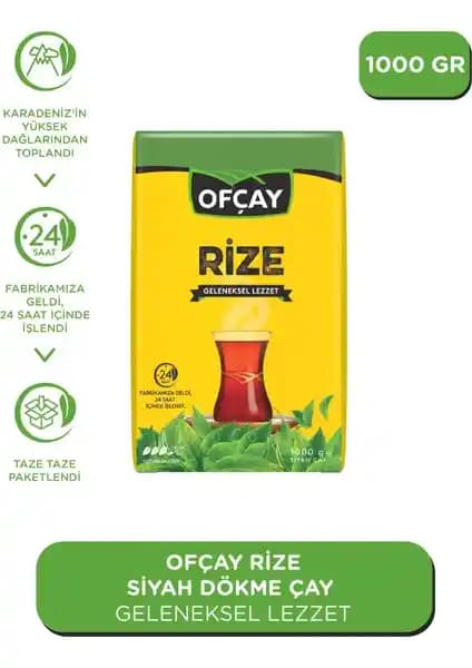Ofçay Keyfine Rize Çayı 1000 gr doğal ve yüksek kaliteli siyah çay paketi