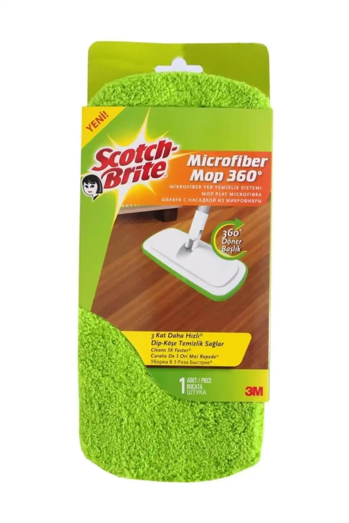 Scotch Brite 360 Derece Dönebilen Mikrofiber Mop Seti ve Yedekleri