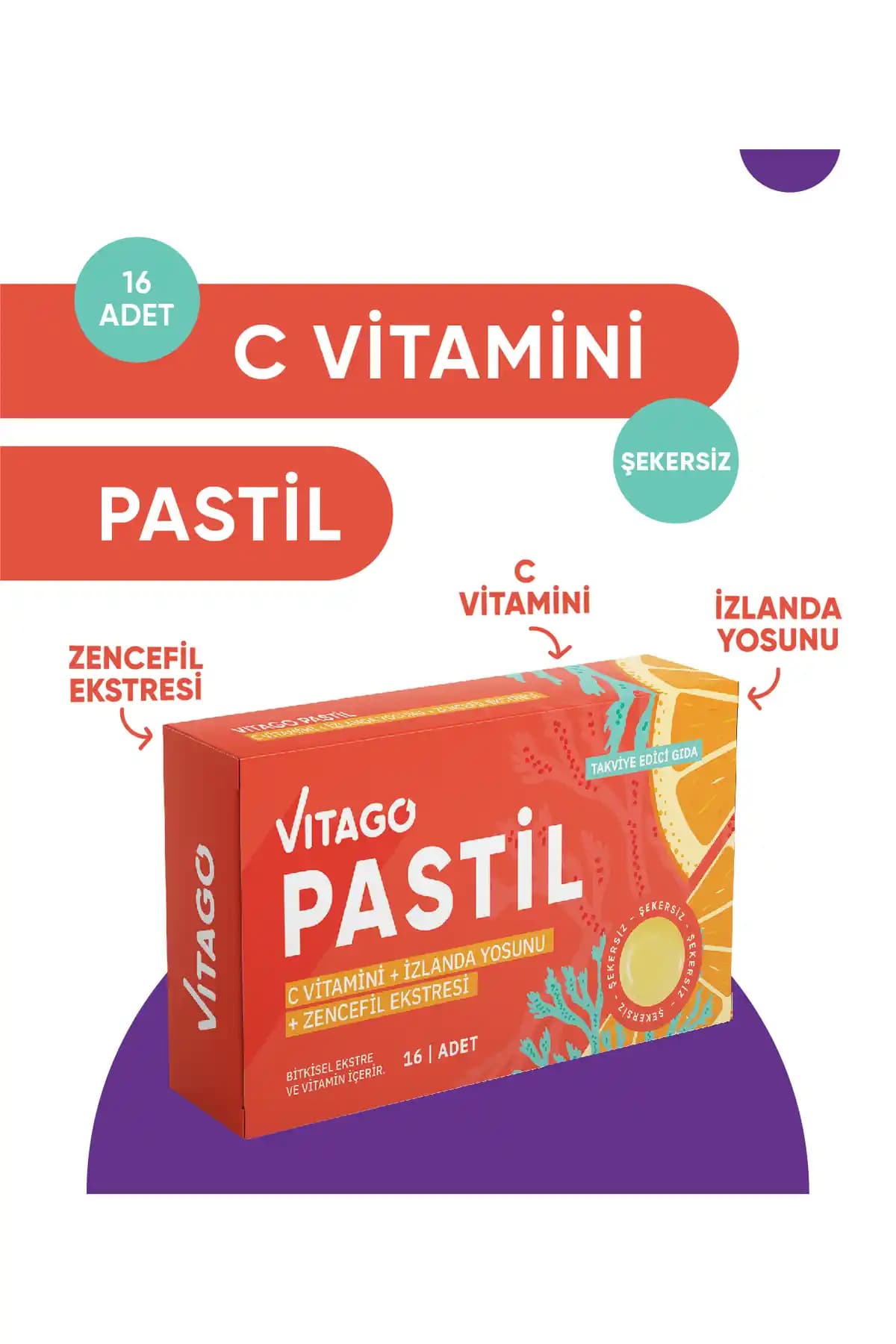 Vitago Pastil Vitamin C ile Bağışıklık Güçlendirme ve Boğaz Sağlığını Koruma
