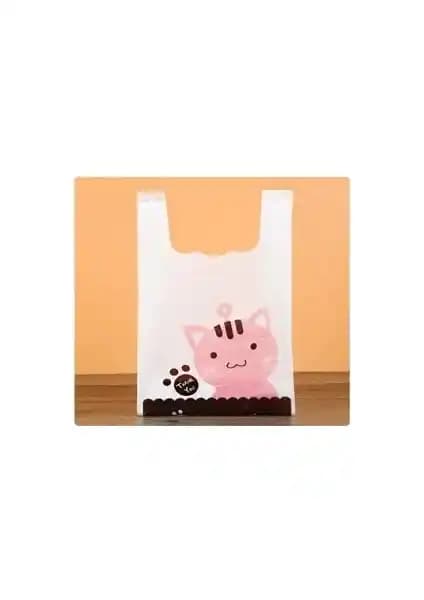 Yaci Shop Pembe Kedi Stili 10x32cm Çanta Sevimli Tasarım ve Çok Yönlü Kullanım