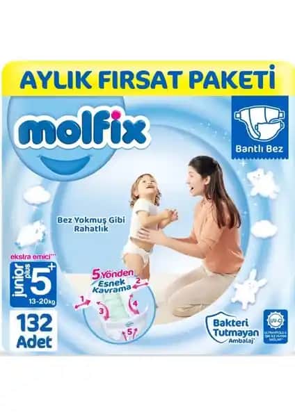 Molfix 5+ Beden Junior Plus ve 6 Beden Extra Large Bebek Bezleri Karşılaştırması