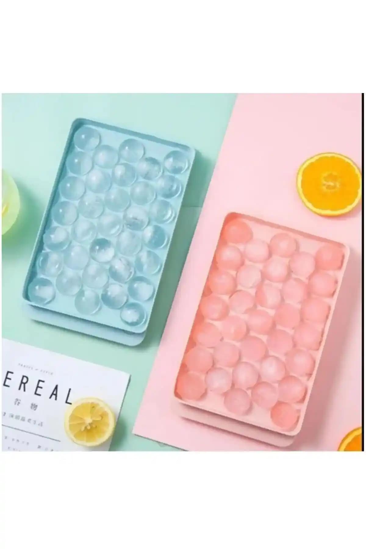 33 Gözlü Yuvarlak Kapaklı Buz Kalıbı: Hazneli Tasarım, 100 L Üzeri Kapasite