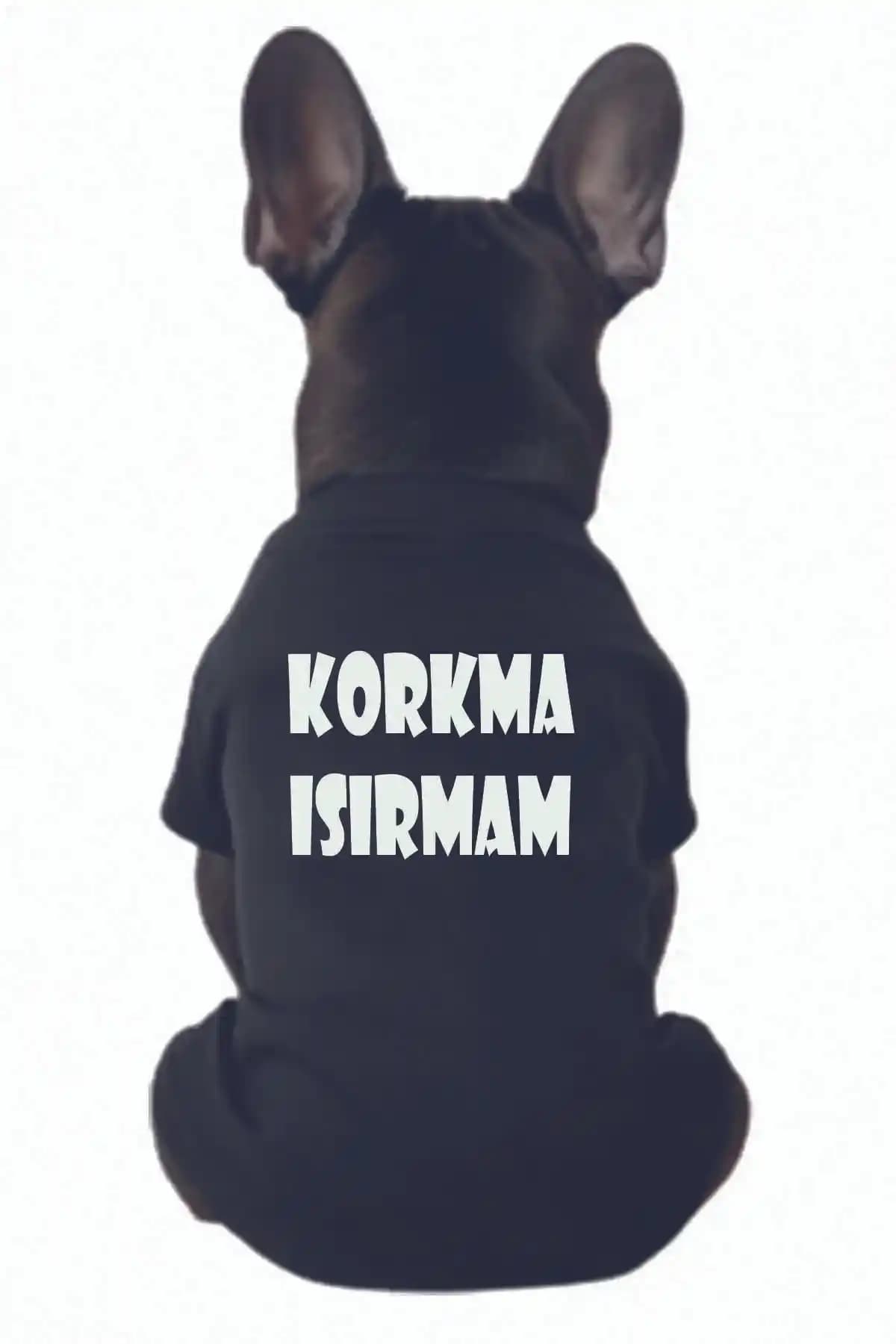 Advantage Korkma Isırmam Kedi ve Köpek Kıyafeti Atlet: Pamuklu Siyah Baskılı Üst Giyim