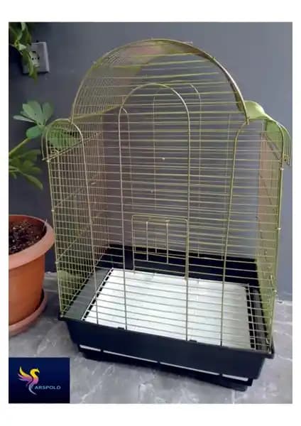 Arspolo Altın Kaplama Izgaralı Kafes: Geniş İç Hacim ve Çoklu Beslenme Düzeniyle Konfor