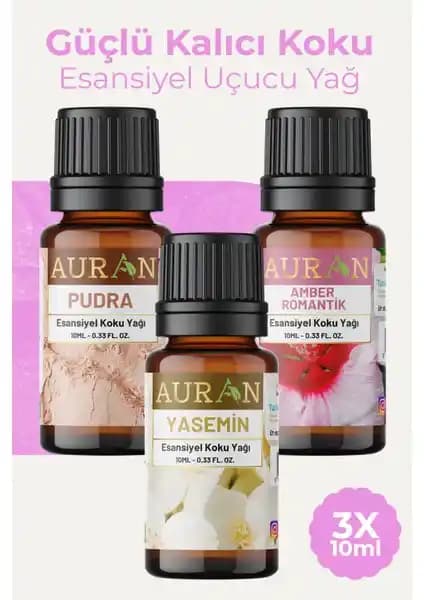 Auran Pudra Yasemin Amber Uçucu Yağları Seti: Doğal, Vegan ve Etik Üretim