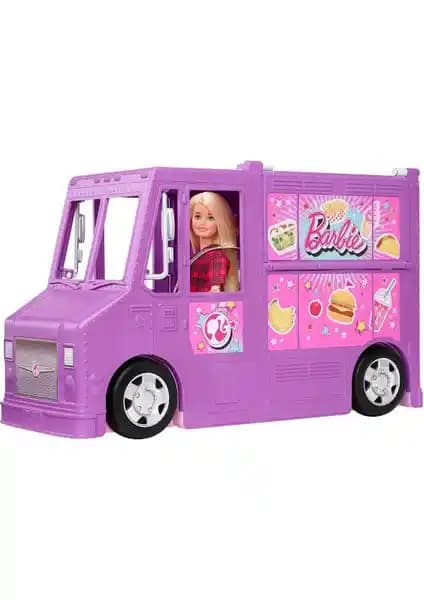 Barbie Yemek Arabası: Çoklu Oyun Alanları ve 30'dan Fazla Aksesuar Seti GMW07