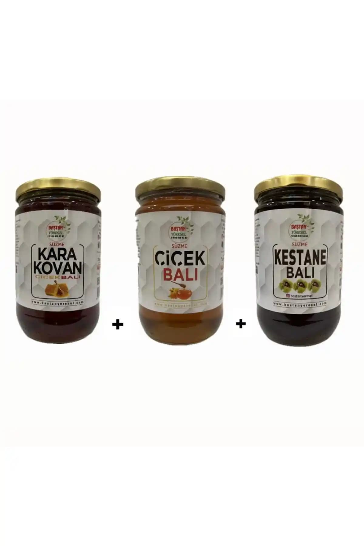 Baştan Yöresel 850g Karakovan, Çiçek ve Kestane Balı Seti ile Doğal Tatlar