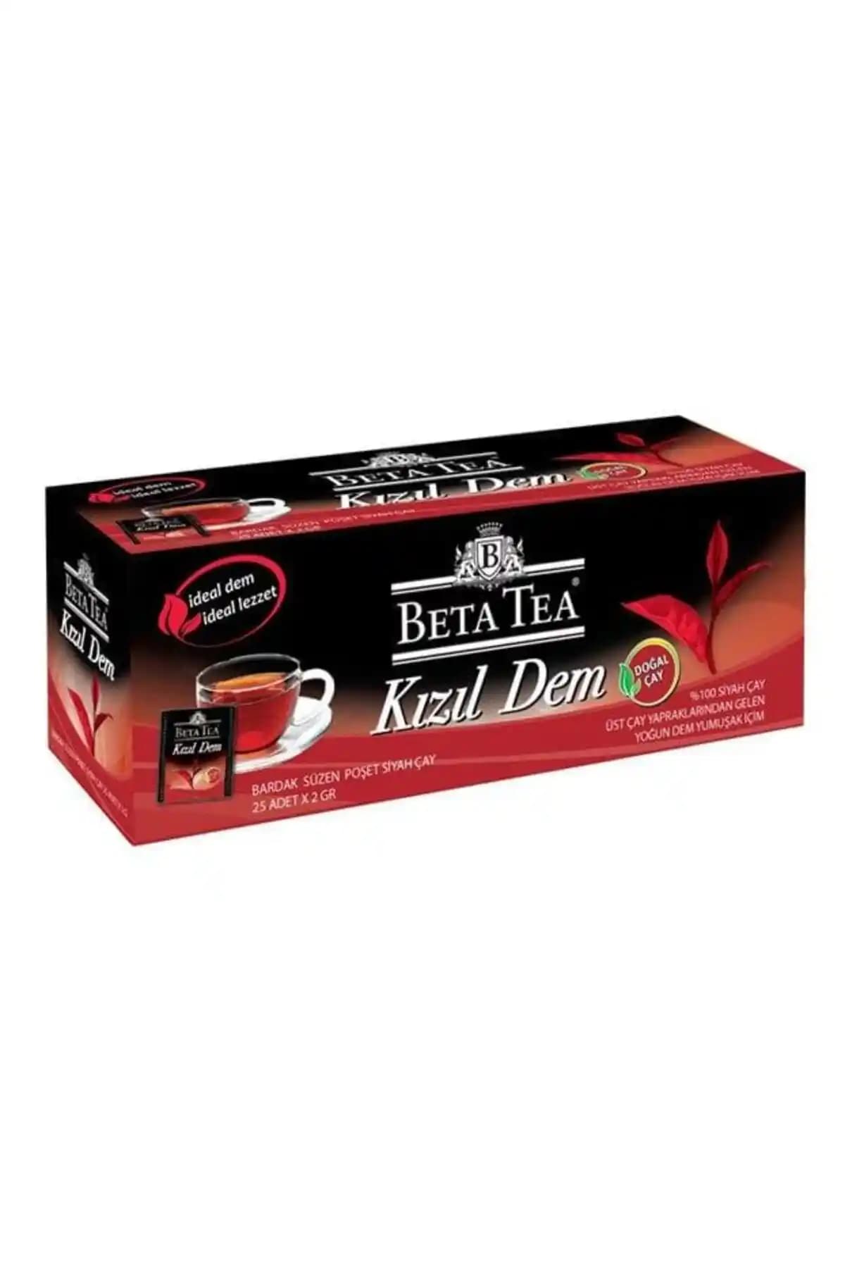 Beta Tea Kızıl Dem Türk Çayı Bardak Poşet – Karadeniz Üst Yapraklı Yoğun Dem, 25 Adet
