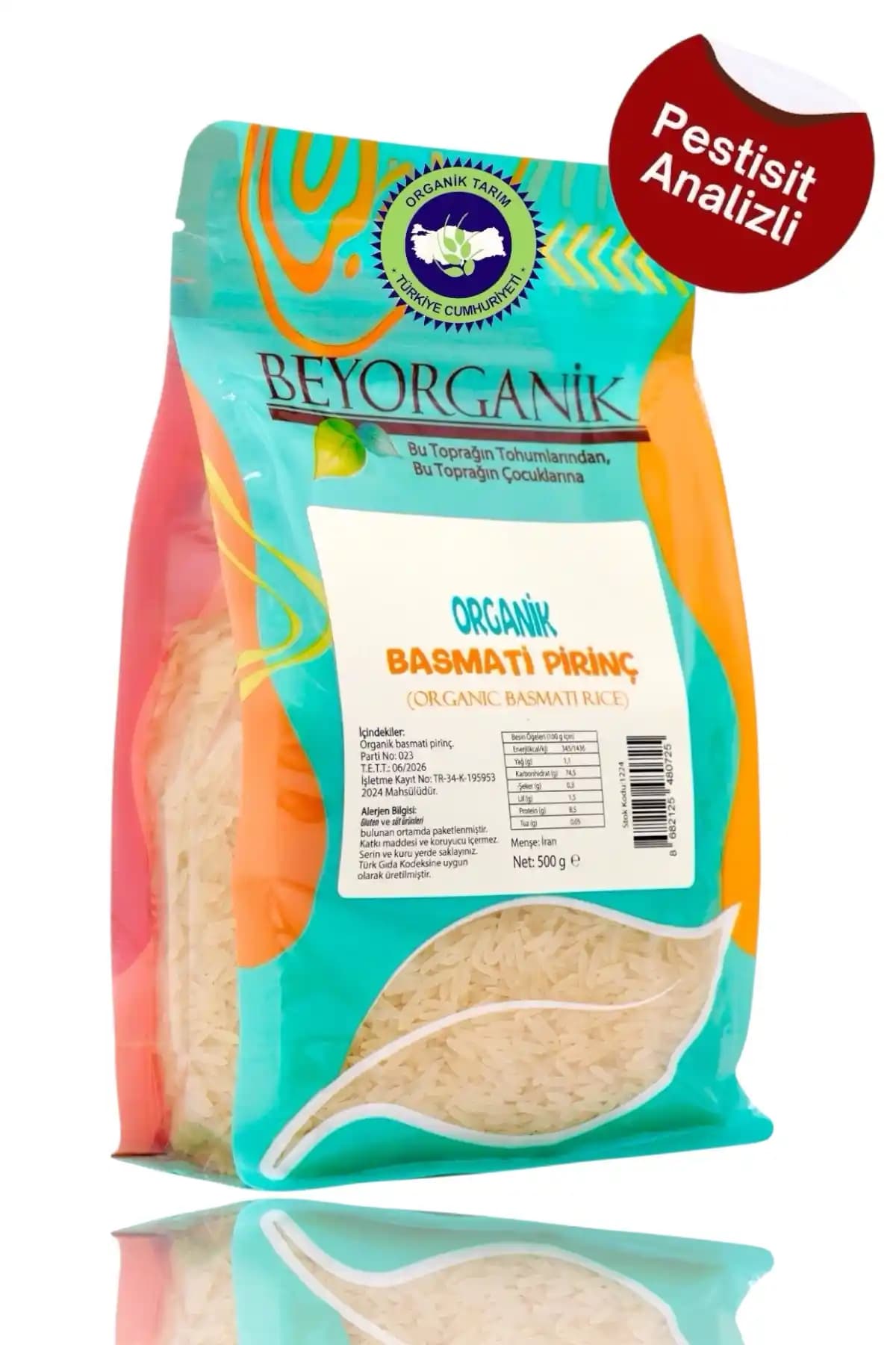 BEYORGANİK Organik Basmati Pirinç 500 g Pestisit ve Aflatoksin Analizli – Güvenli