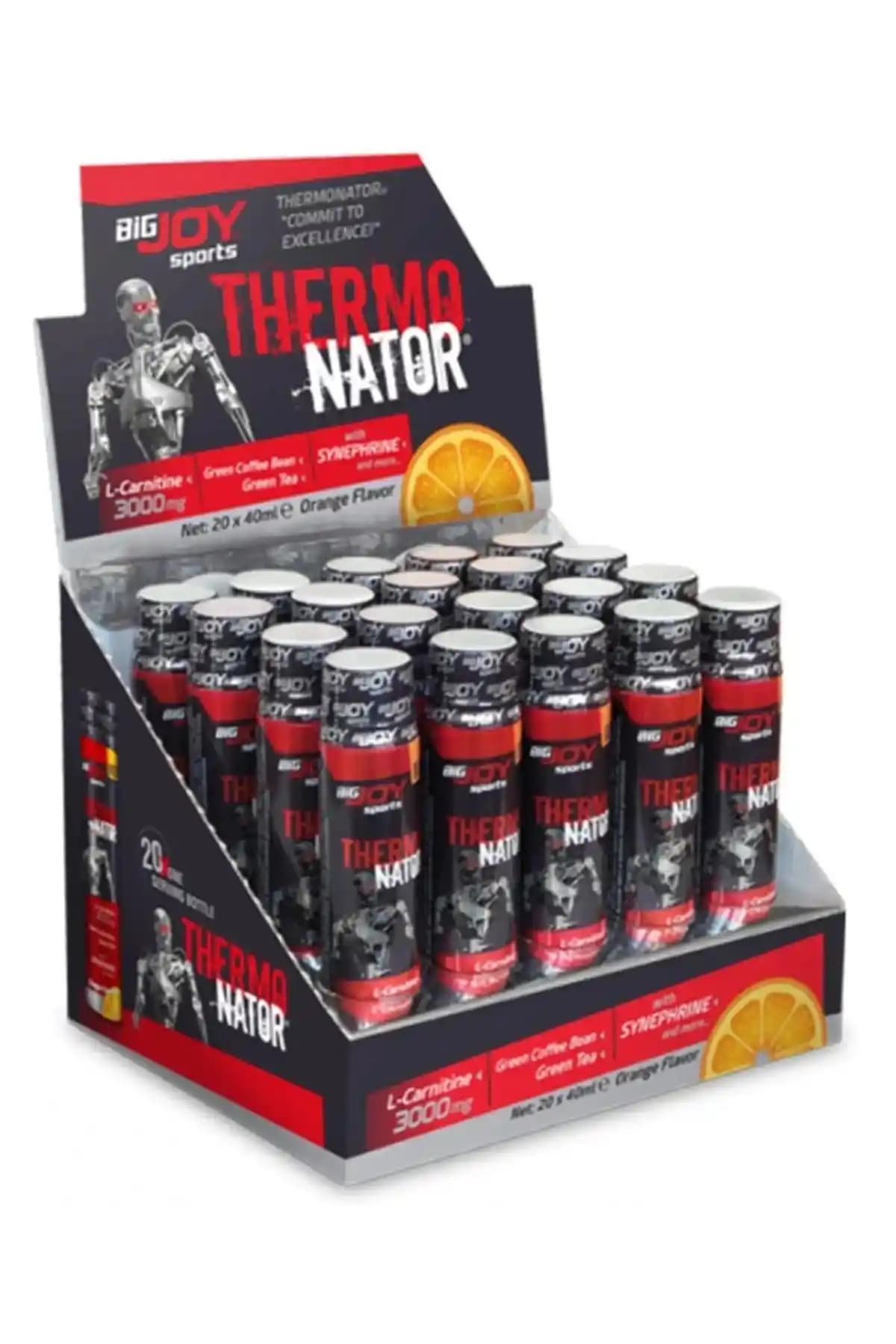 Bigjoy ThermoNator L-Karnitin 3000 mg Portakal Aromalı Shot – 12 Ampul, Yoğun Egzersiz İçin Enerji Desteği