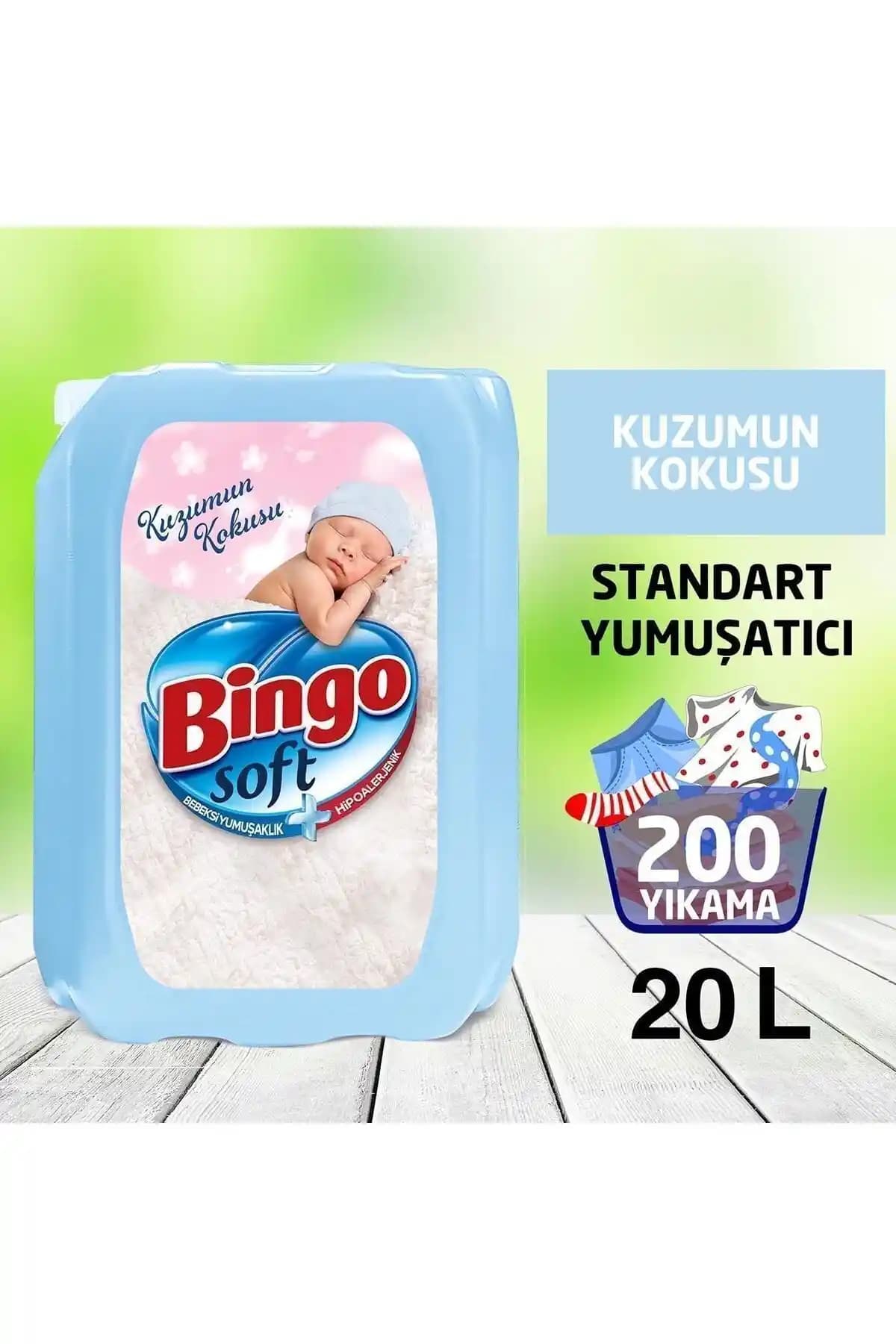 Bingo Soft Kuzumun Kokusu Çamaşır Yumuşatıcısı 5 L, 4'lü Paket, Türkiye Menşei