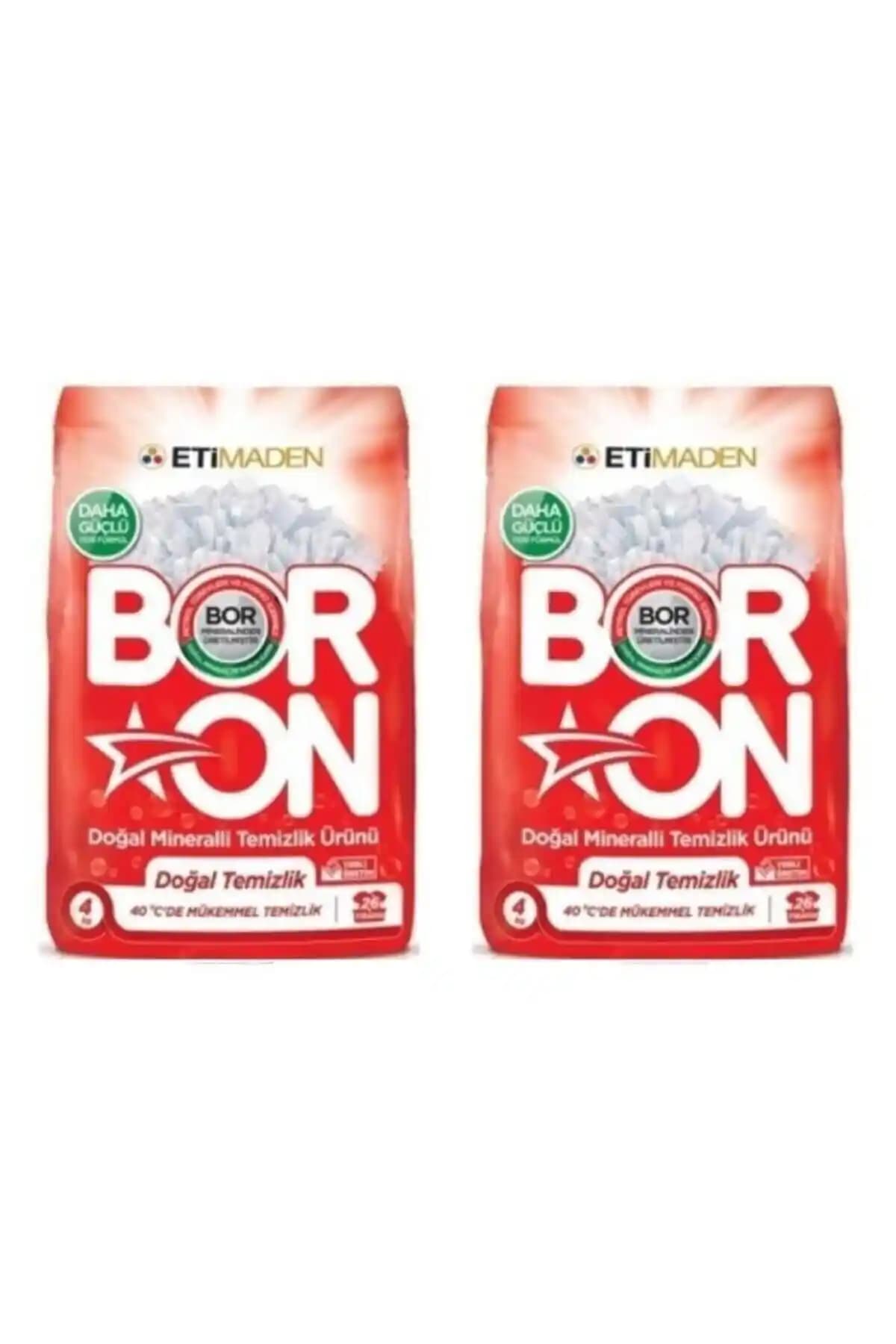 Boron Doğal Mineralli Temizlik Ürünü 4 Kg x 2 - Beyaz Çamaşırlar İçin Etkili Deterjan