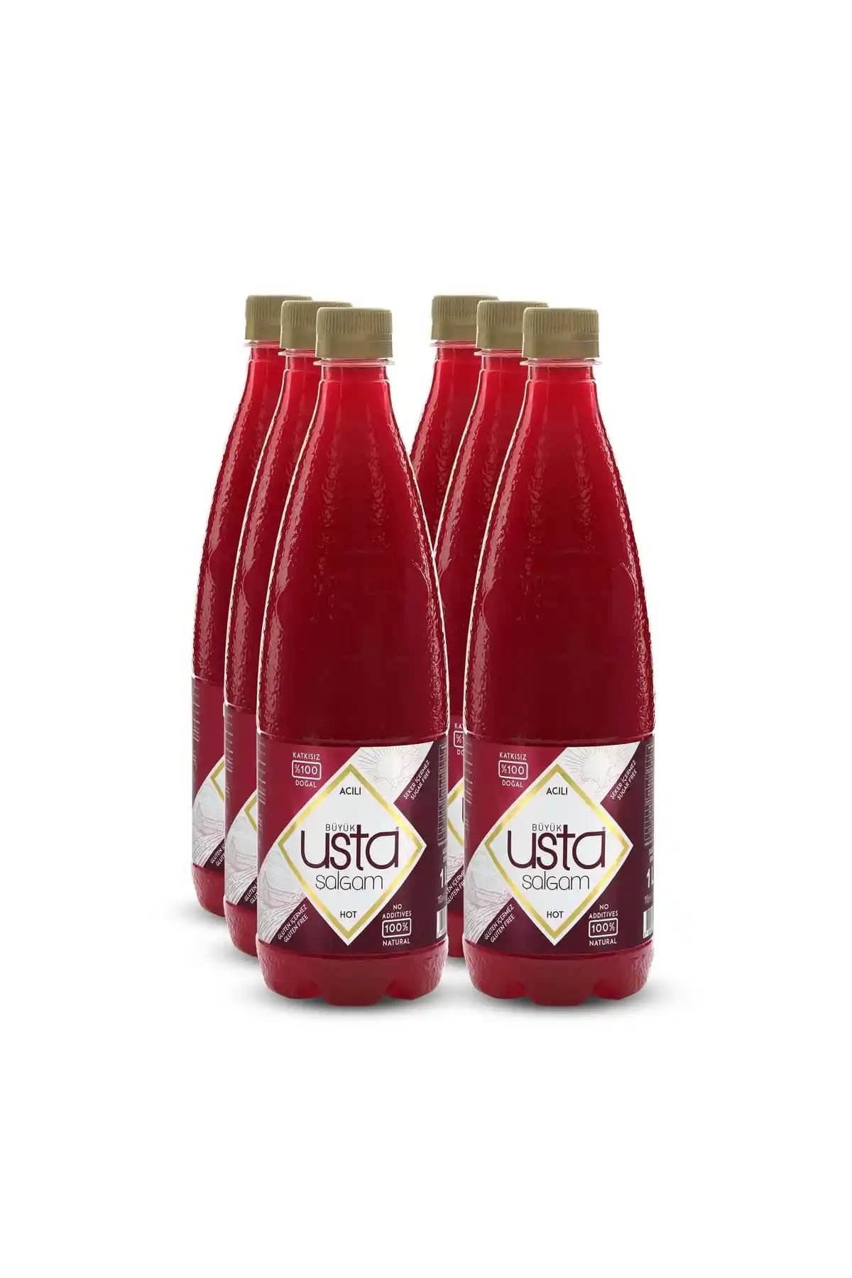 Büyük Usta Şalgam 1 L Acılı (6 Adet) – Glüten İçermeyen Türkiye Menşei, Çok Yönlü Kullanım