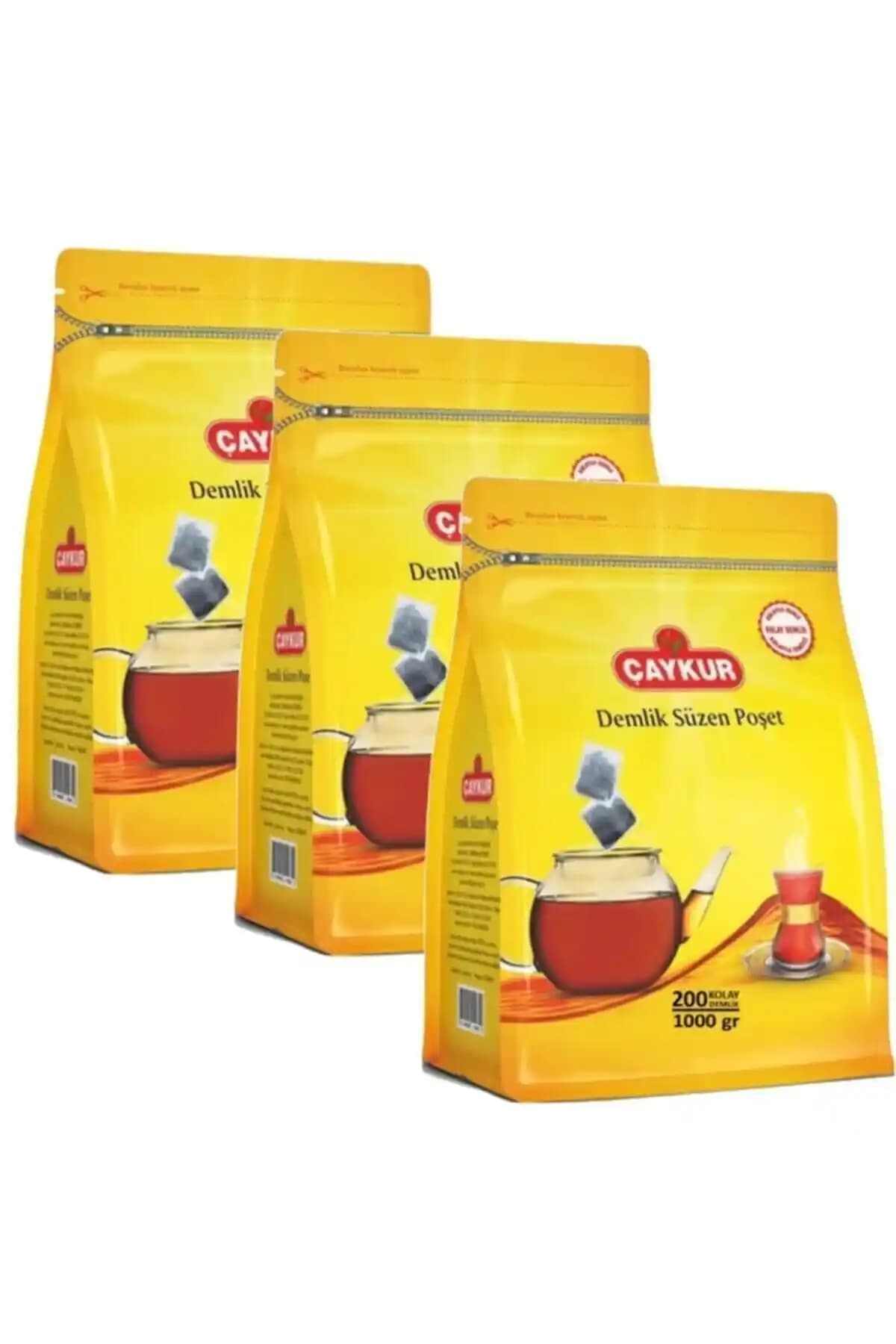 Çaykur EDT Demlik Süzen Poşet Çay – 3 Paket 1000 g, Türkiye Menşei ve Kolay Demleme
