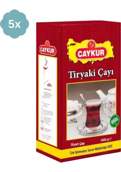 Çaykur Tiryaki 1000 gr x 5 Adet: Karadeniz'in Doğal ve Katkısız Siyah Çayı