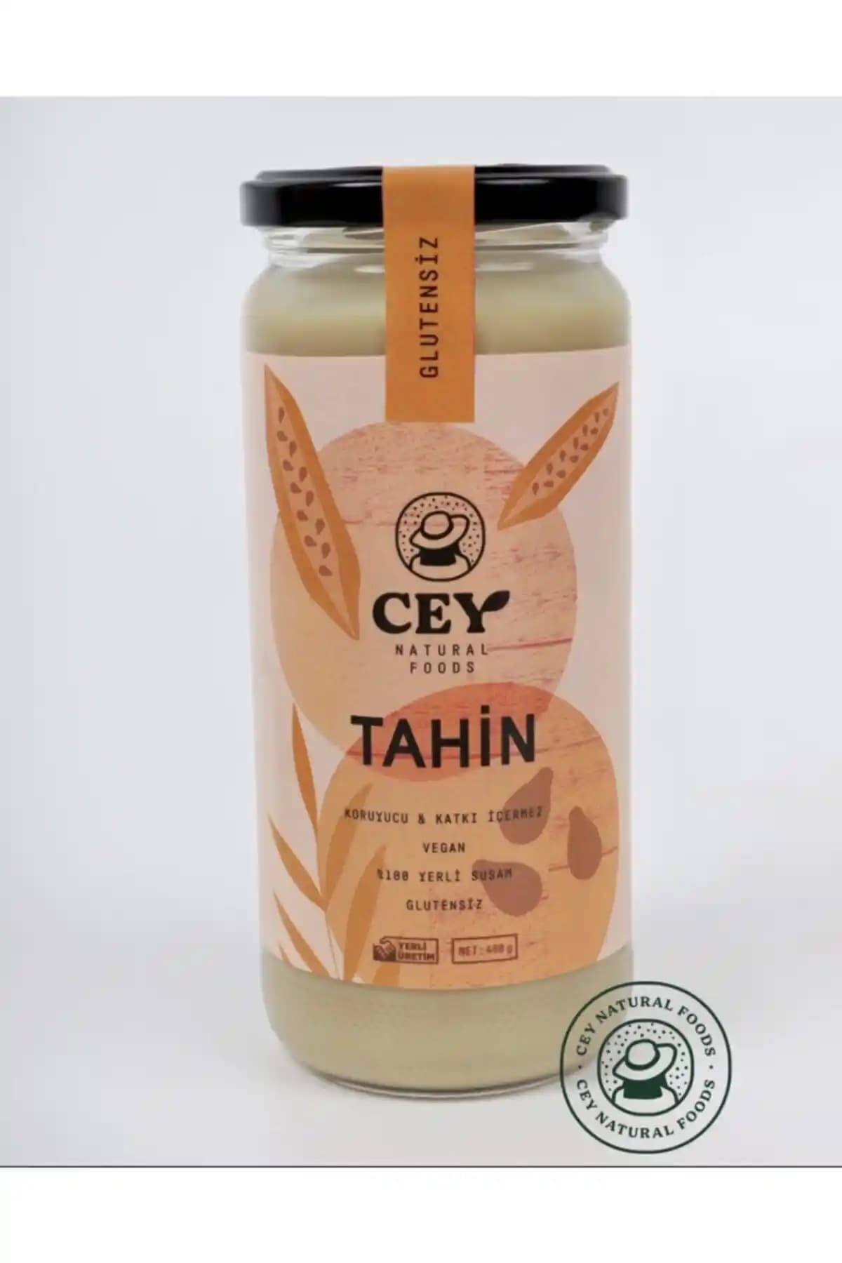 Cey Natural Foods Tahin 450 Gr: Ata Tohum Susamlarından Üretilen Glutensiz Tahin TR menşeli