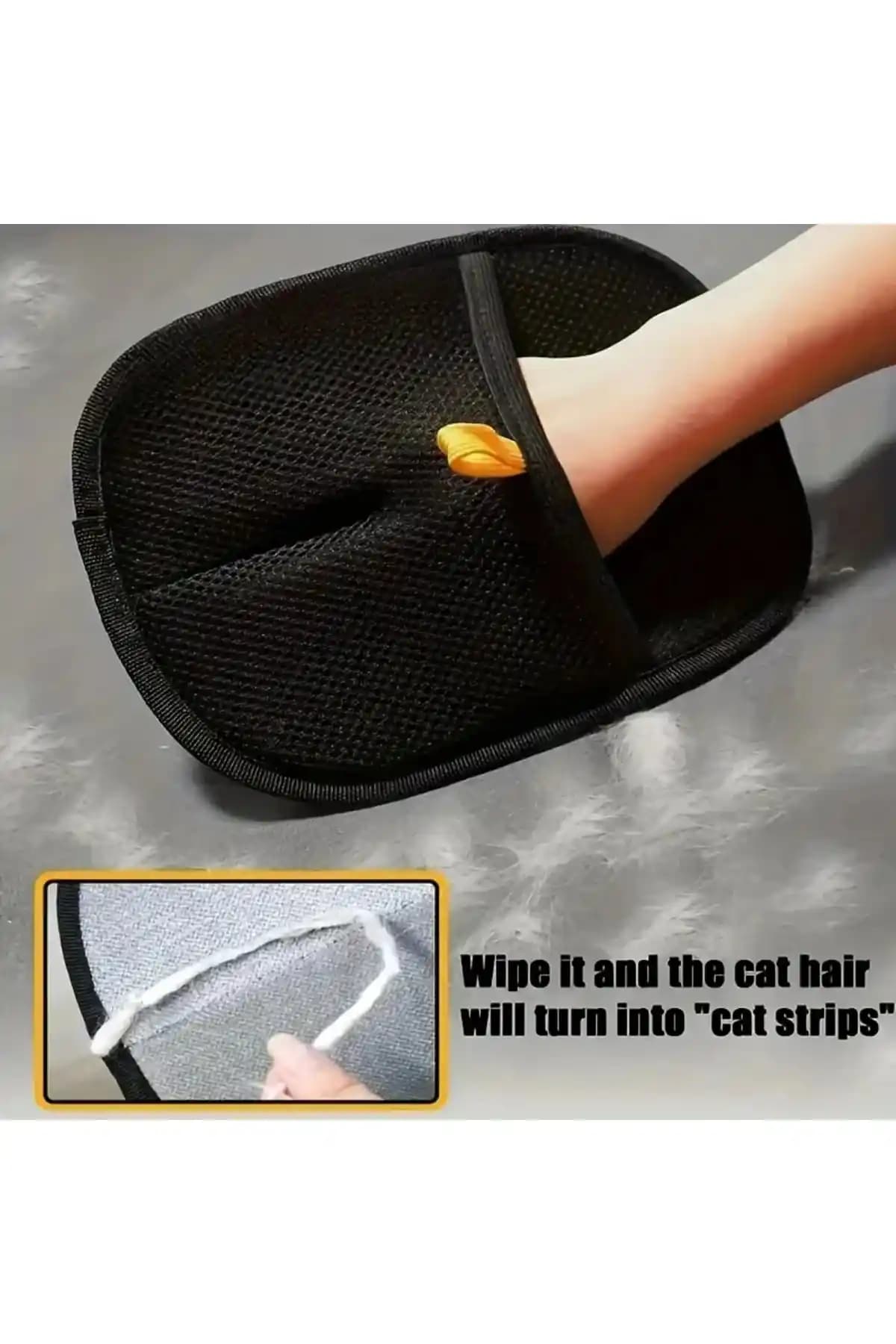 Çift Taraflı Yıkanabilir Evcil Hayvan Tüy Temizleme Eldiveni: Statik Çekişli Temizlik