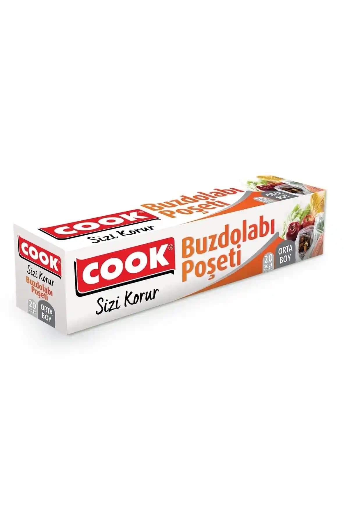 COOK Buzdolabı Poşeti 24x38 cm, 20'li Paket: Gıda Saklama ve Tazelik için Uygun