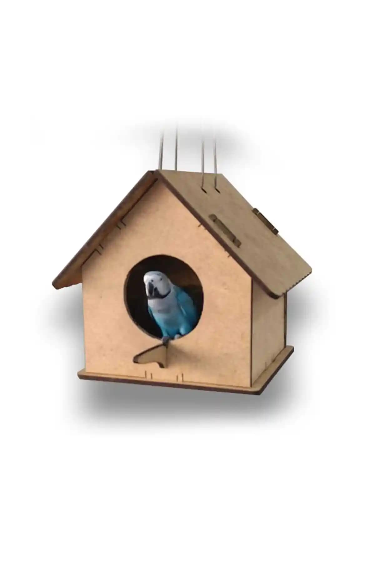 Doğal Ahşap Kuş Evi: Montaj Kolaylığı, Boyanabilir Yüzey ve Dayanıklı Tasarım