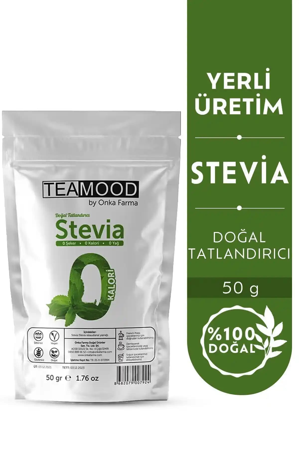 Doğal Stevia ile Tatlılık Sağlayan TEAMOOD Şeker Otu Yaprağı – 50 g, Kolay Tatlandırıcı