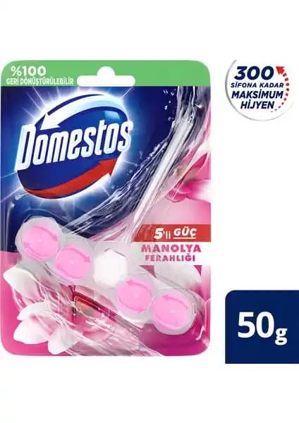 Domestos 5’li Güç Manolya Tuvalet Bloğu ile Hijyen, Koku Kalıcılığı ve Parlak Beyazlık Sağlayın