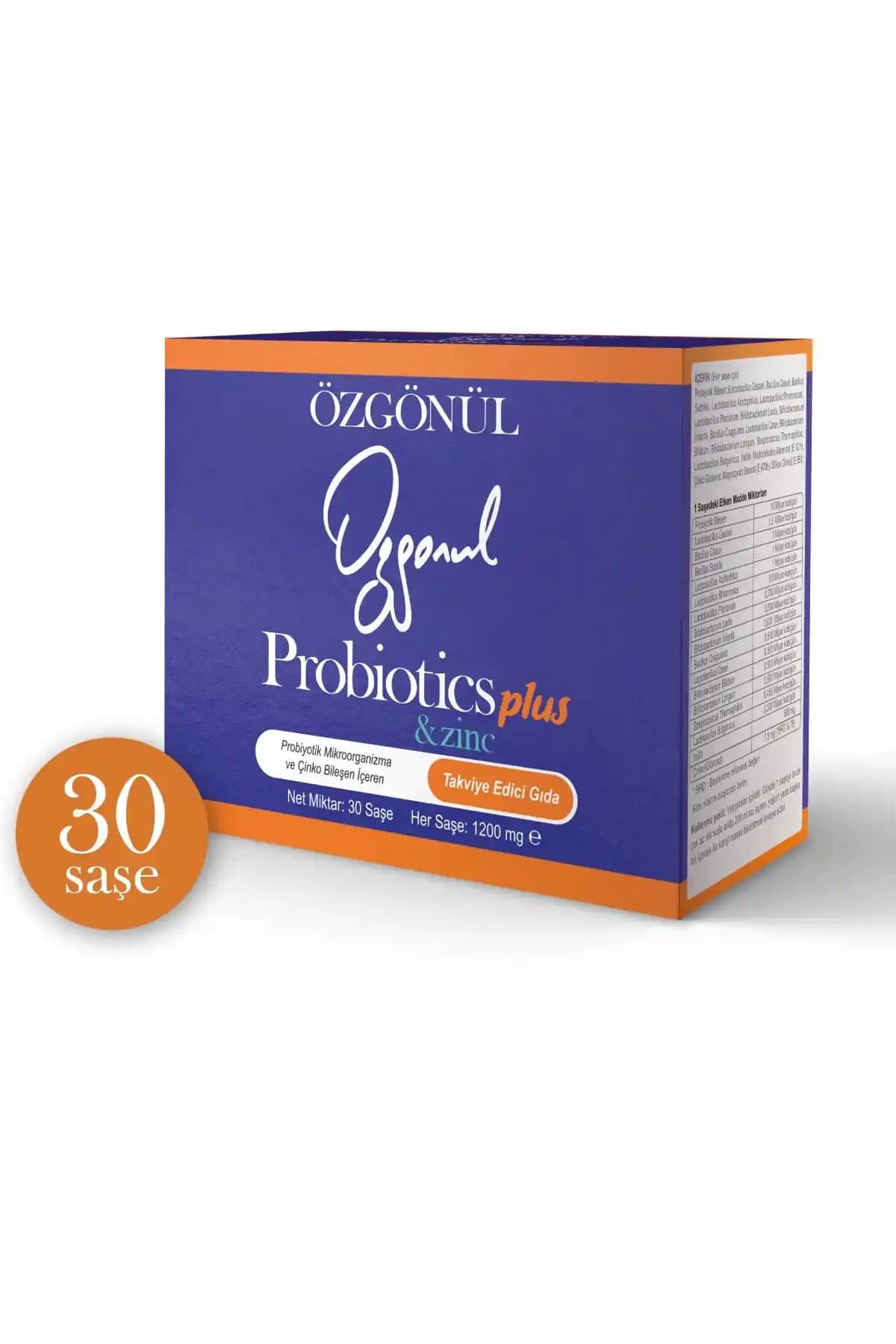 Dr Özgönül Probiyotik Plus ve Çinko: 10 Milyar Canlı Bakteri İçeren Saşe ile Sindirim