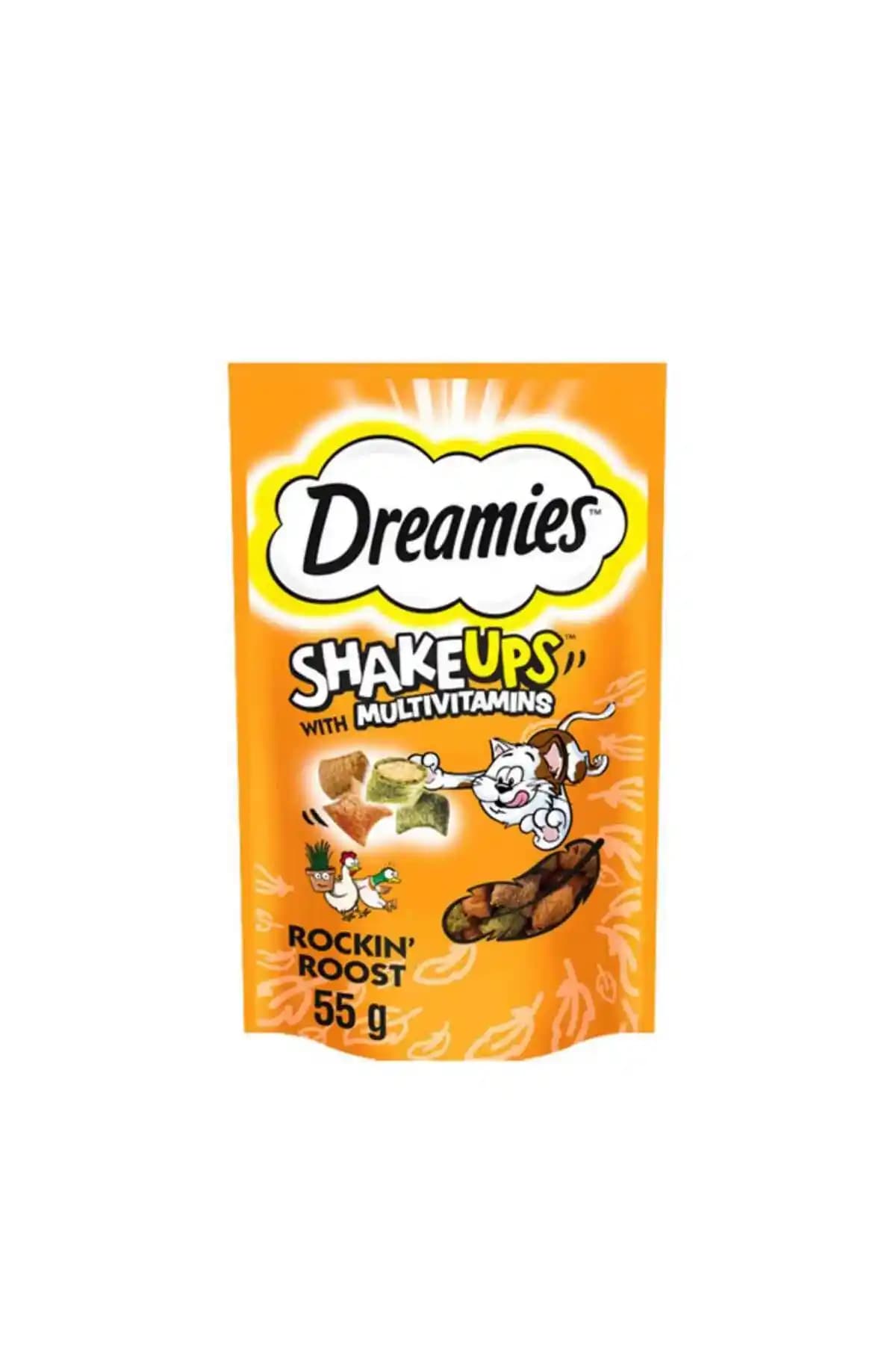 Dreamies ShakeUps Çok Vitaminli Kümes Hayvanlı Kedi Ödül Maması 55 g – Stick Formu Pratik