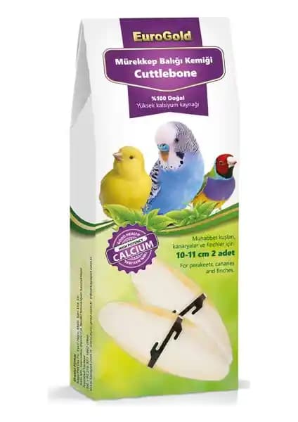EuroGold Mürekkep Balığı Kemiği İkili 10-12 cm: Doğal Gaga Bakımı ve Mineral Desteği