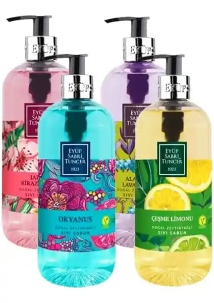 Eyüp Sabri Tuncer Karma Kokular Sıvı Sabun Seti: Doğal Zeytinyağlı Formül ve Dört Kokulu