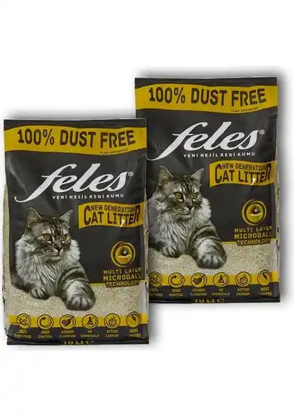 Feles Tozsuz Kedi Kumu – Doğal İçerik ve Microball Teknolojisiyle 20 L Kapasite