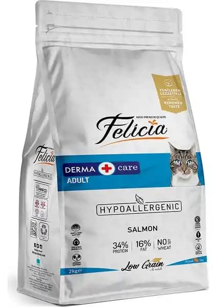 Felicia Kolajen Destekli Somonlu Yetişkin Kedi Maması - Düşük Tahıllı Formül, 2kg
