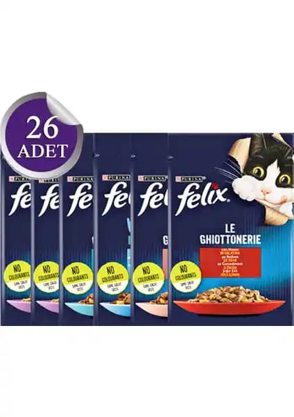 Felix Karışık Paket Pouch Kedi Konservesi 26x85 gr - Süper Premium Mama