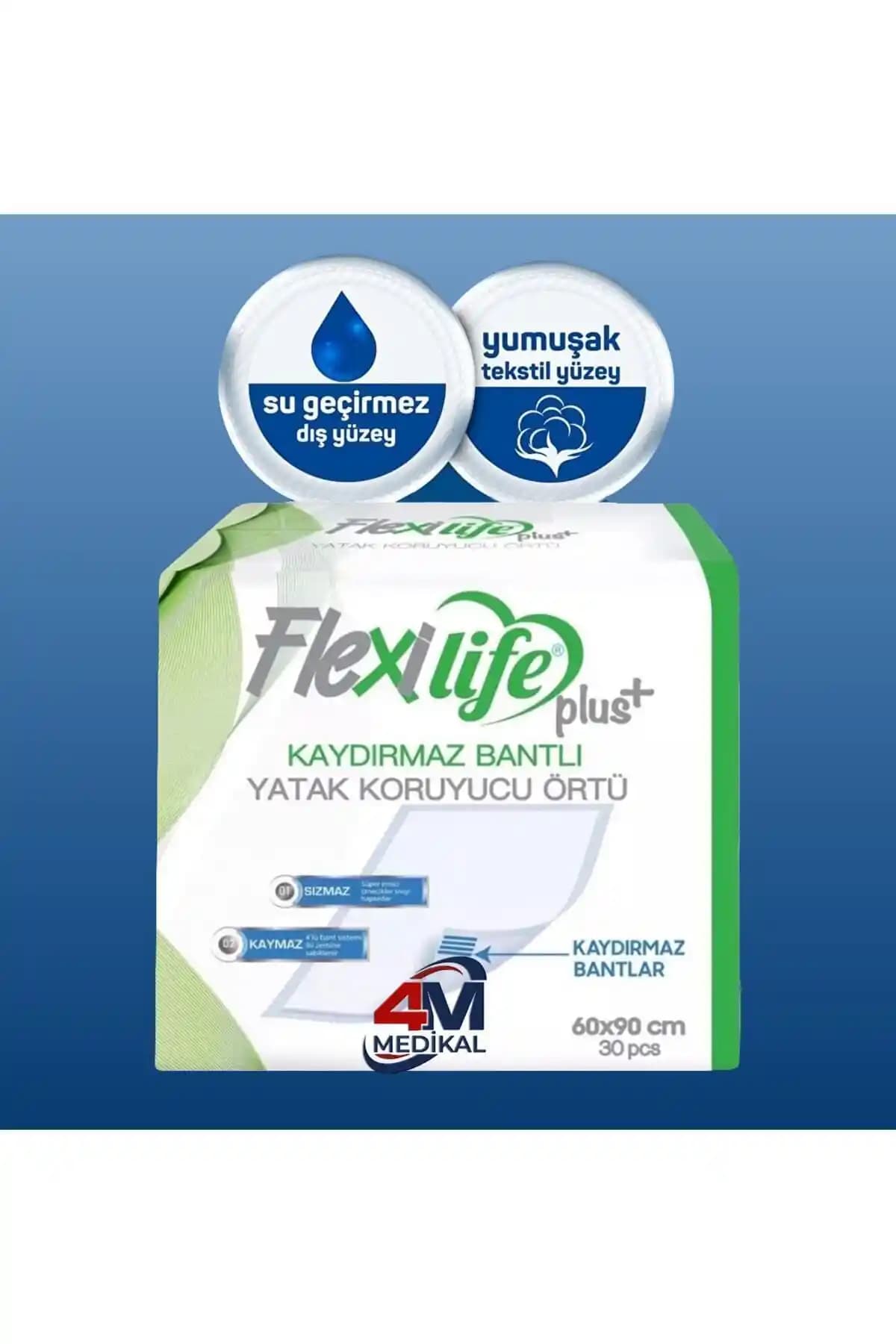 Flexi Life Flexilifeplus Kaydırmaz Bantlı Yatak Koruyucu Örtü 60x90 cm Tek Kişilik