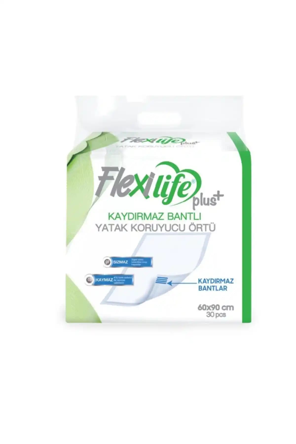 Flexi Life Kaydırmaz Bantlı Hasta Alt Açma Yatak Koruyucu Örtü 60x90 cm – 30'lu Set