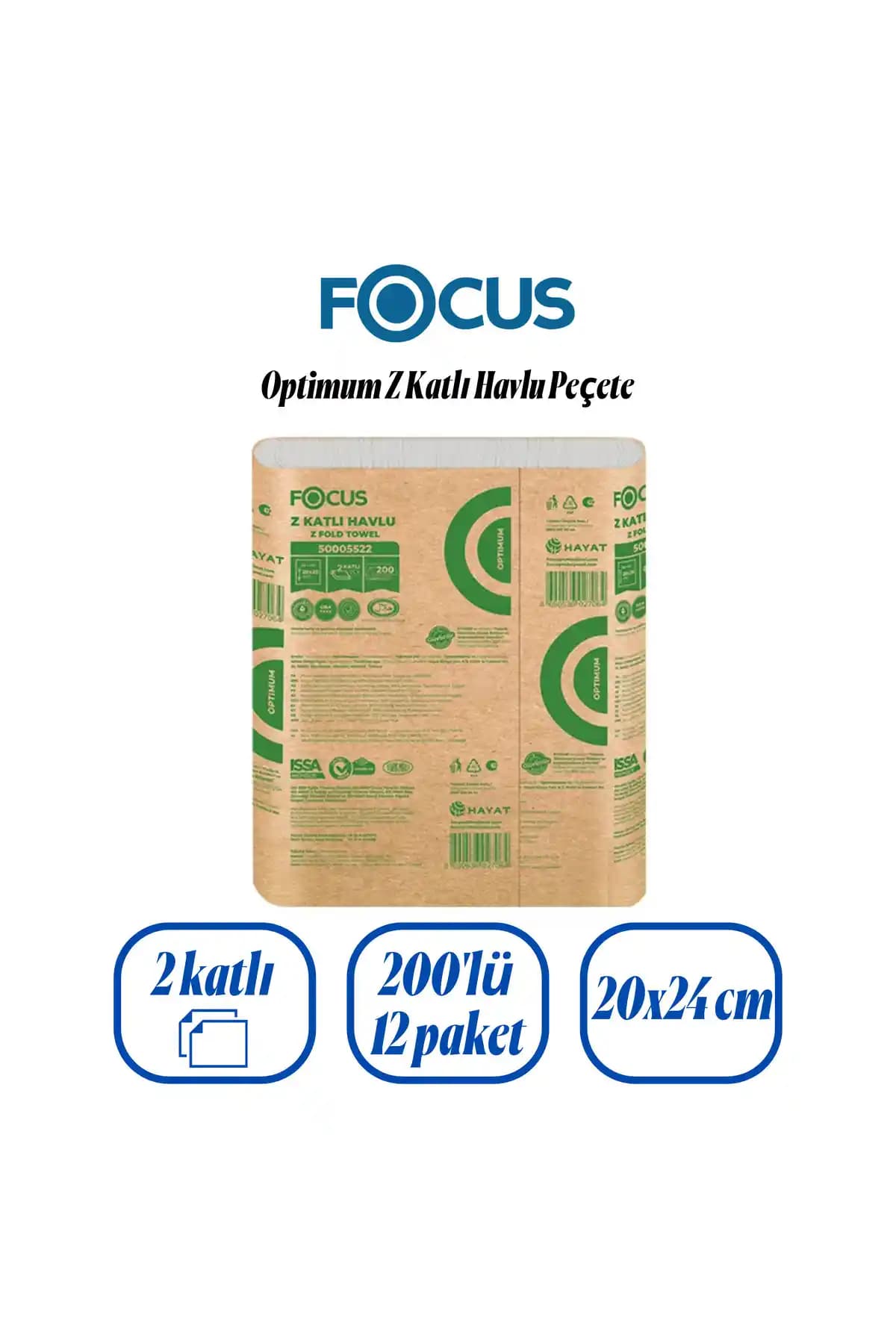Focus Optimum Z: 2 Katlı Havlu Peçete, Anti Alerjik ve Türkiye Kökenli Kullanım Çözümü