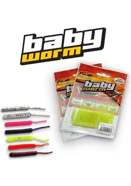 Fujin Baby Worm 5.2 cm Floating LRF Silikonu: UV Işıklı Parıltılı Yüzen Dip Balığı Lure