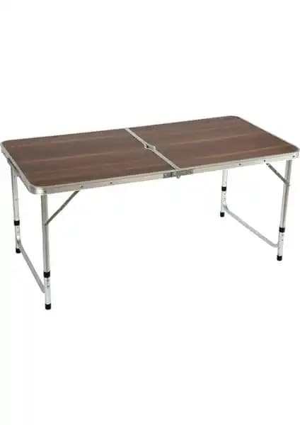 Funky Chairs Taburesiz Katlanabilir Piknik Masası Ahşap Desenli, Hafif ve Dayanıklı