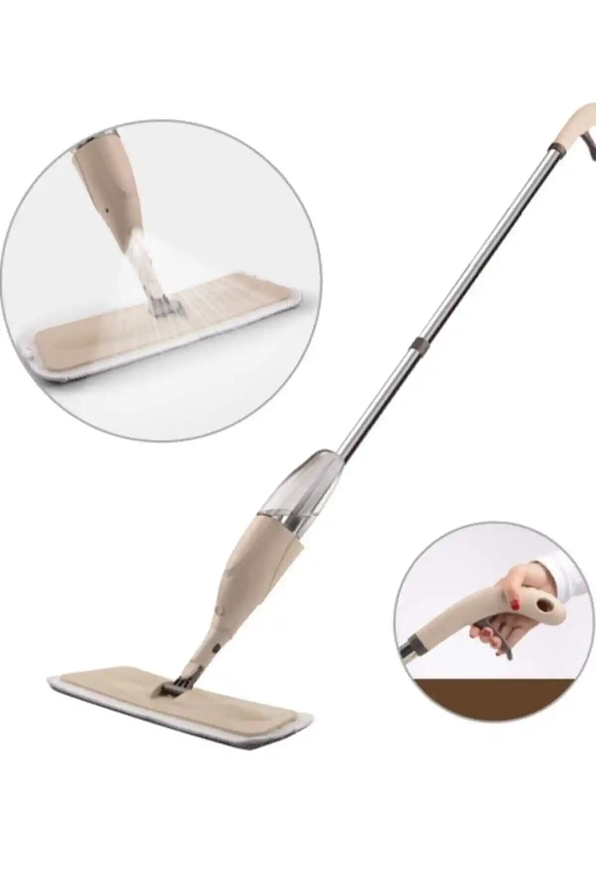 Genel Markalar Sprey Mop: 300 cc Su Haznesi, 360 Derece Başlık ve 3 Yedek Başlık