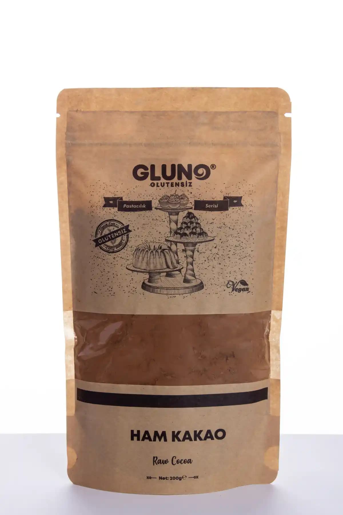 Gluten İçermeyen ve Vegan Gluno Ham Kakao 200g: Aromalı, Zengin Tatlar ve Geniş Kullanım