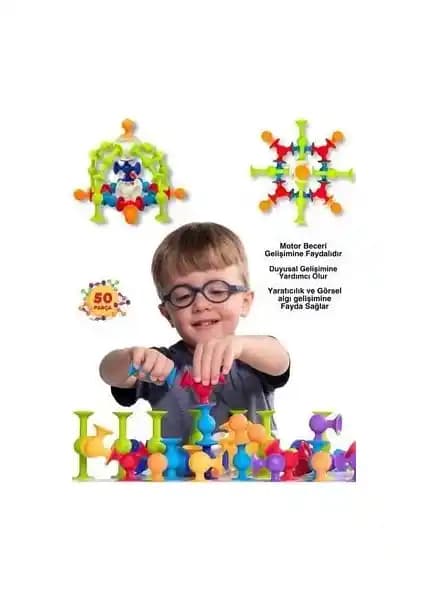 Go Toys Shopist Vakum Molekül 50 Parça Yapı Taşları ile Duyusal Fidget Eğitici Oyuncak