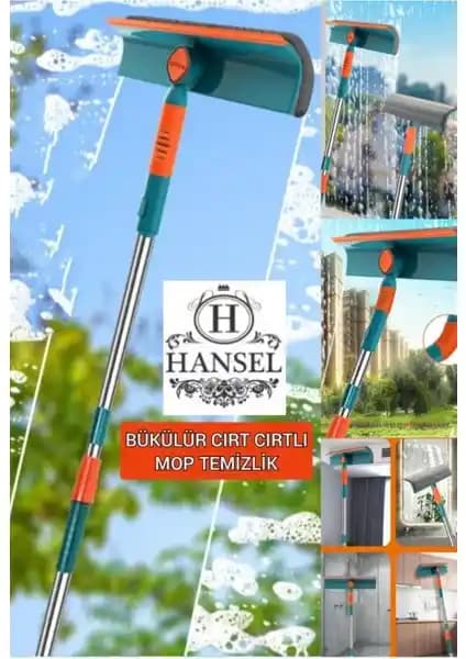 Hansel Teleskopik Çift Taraflı Cam Silme Aparatı: Yüksek Pencerelerde Kolay Temizlik