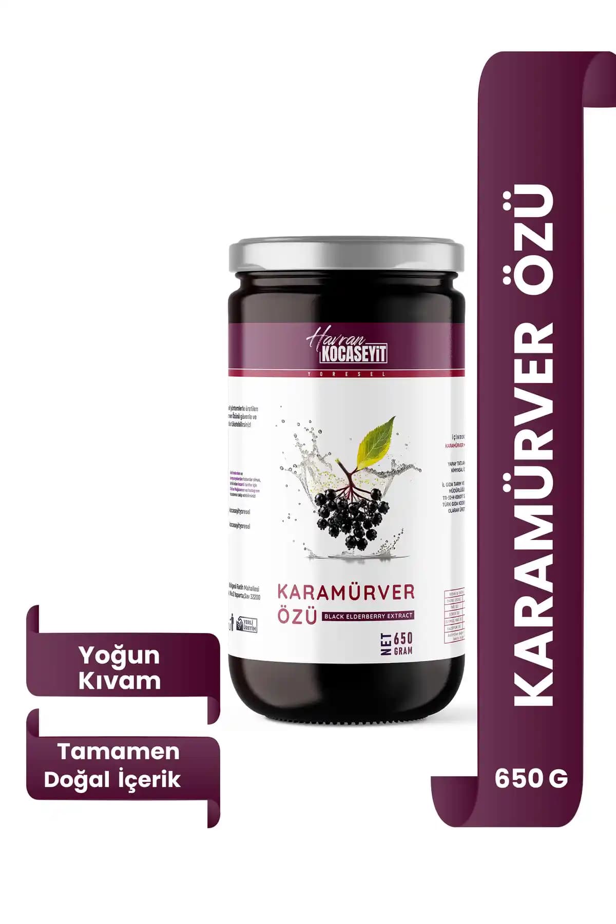 HAVRAN KOCASEYİT Kara Mürver Özlü Öz 650 g: Doğal Takviye Türkiye Menşei ve Faydaları