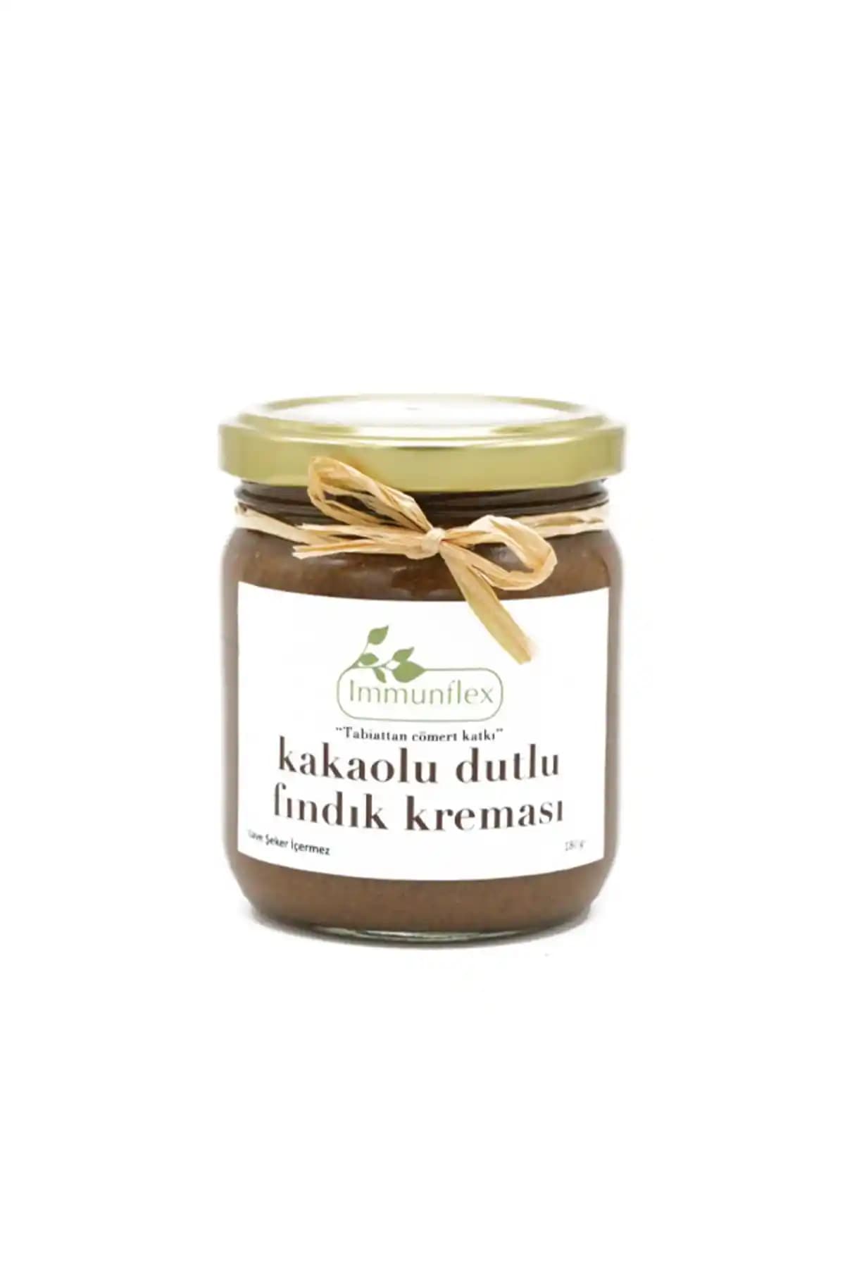 Immunflex Kakaolu Dutlu Fındık Kreması: Glutensiz, Vegan ve Doğal İçerikli Kahvaltı Keyfi