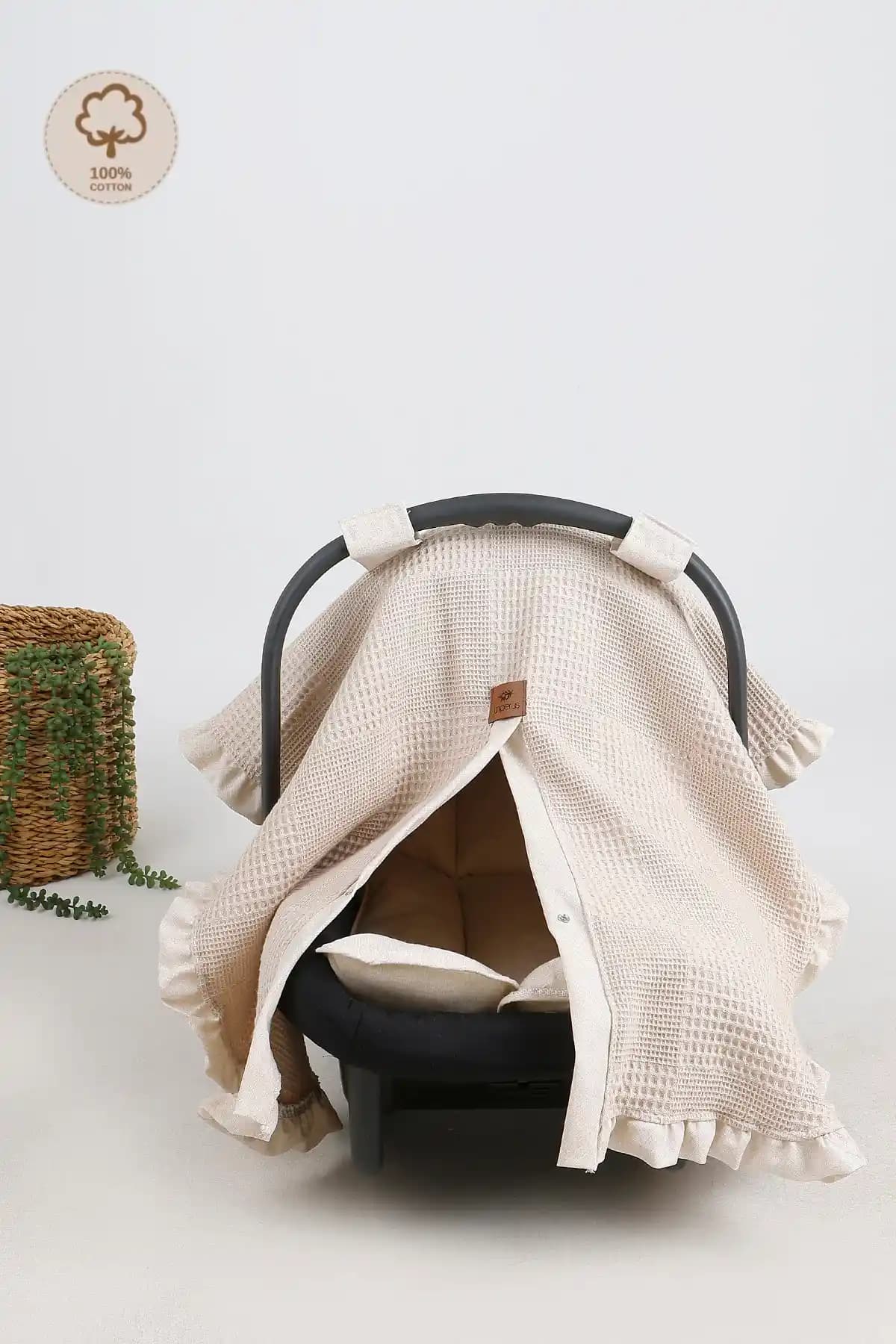 Juniperus Fırfırlı Pike Bebek Puset Örtüsü ve Minderi: Ortopedik Bel Desteği